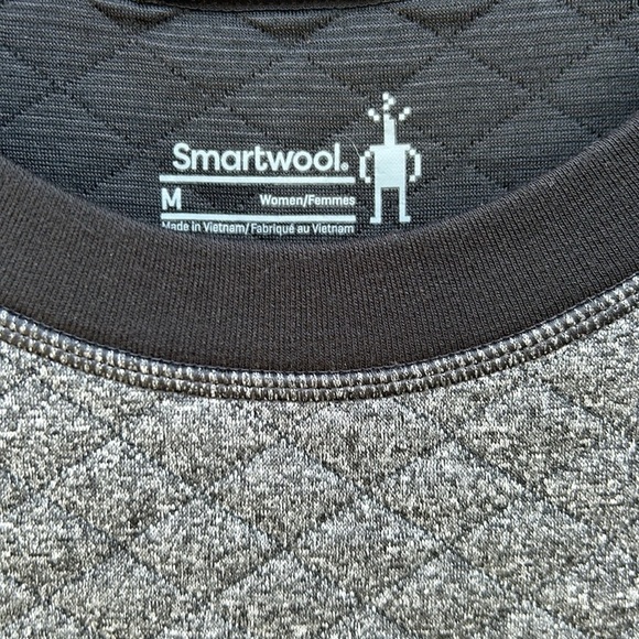 Smartwool Diamond Peak Black and Grey Quilted Dress With Pockets Merino Wool M - Picture 3 of 6